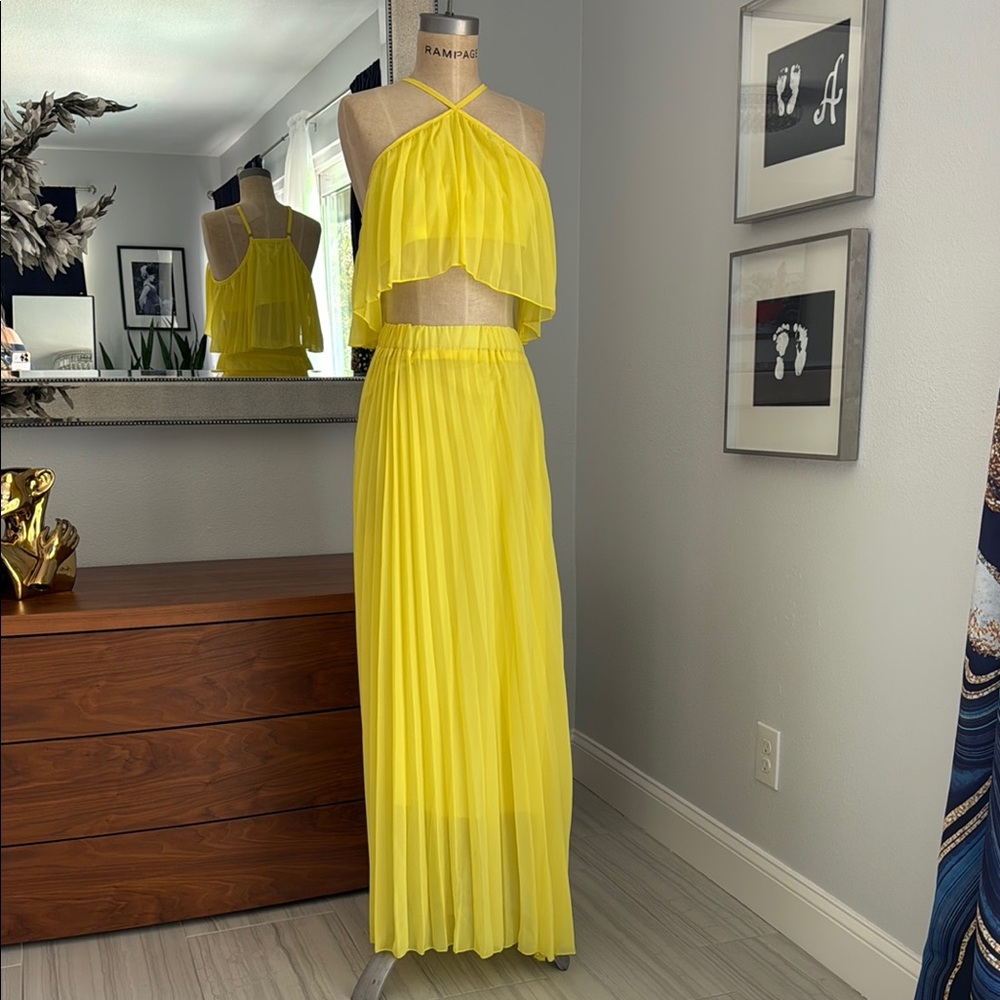 Yellow Halter Maxi Dress